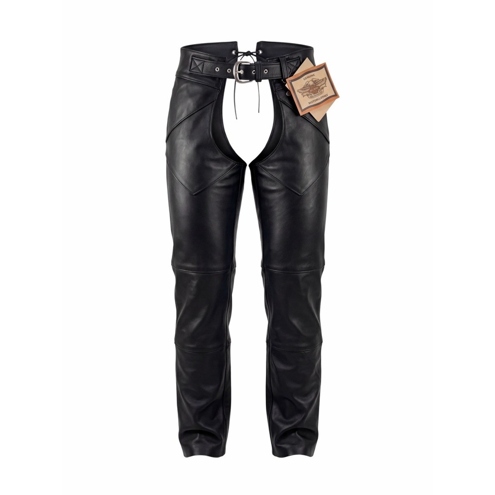 Harley-Davidson Black Leather Motorcycle Chaps Women Size M Great Condition